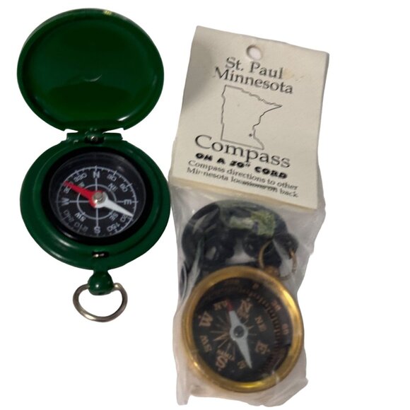 Vintage Compass & Harmonica Necklace Set New Funny Gag Gift Stocking Stuffer - Picture 12 of 12